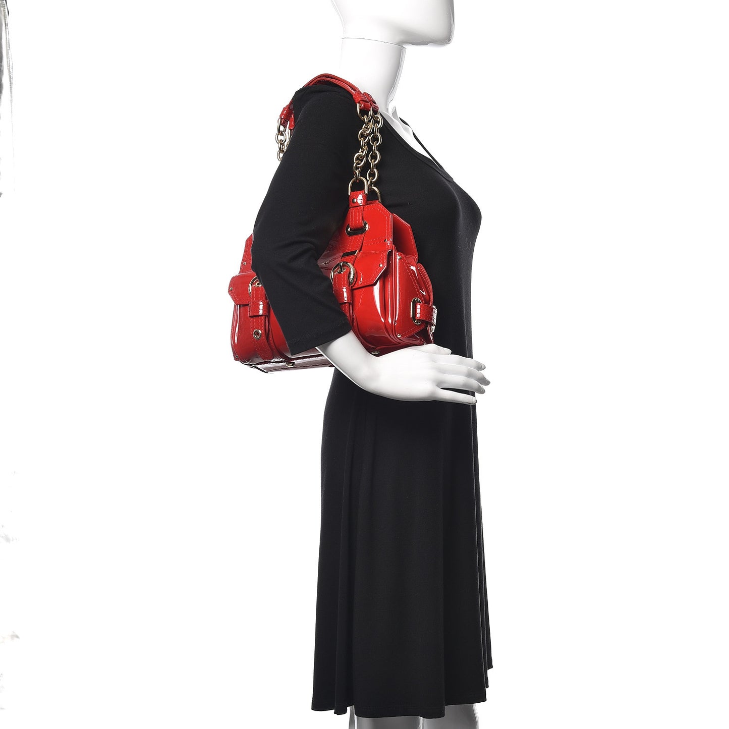Patent Studded Bag Red