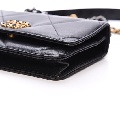 Chanel Quilted 19 Wallet On Chain WOC Black 10 of 12