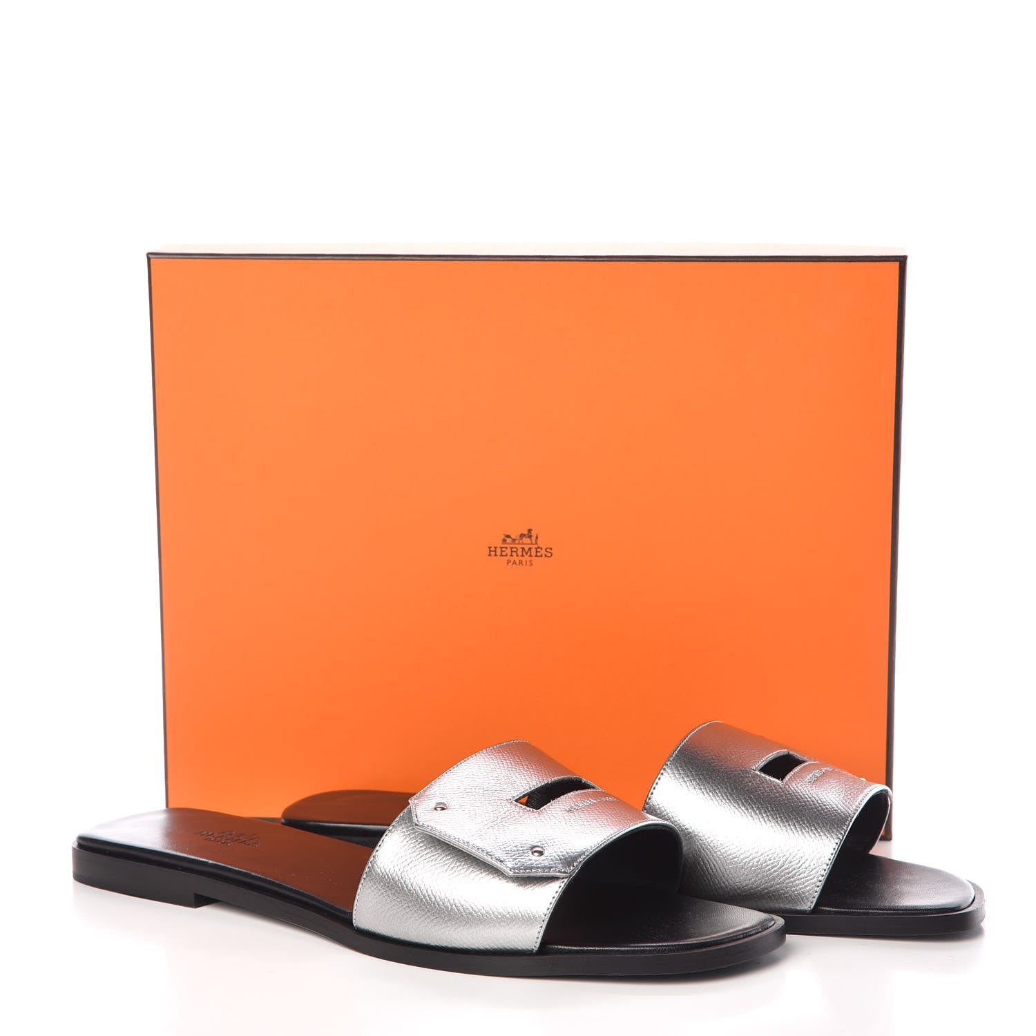 Hermes Epsom View Sandals 41 Argent 8 of 8