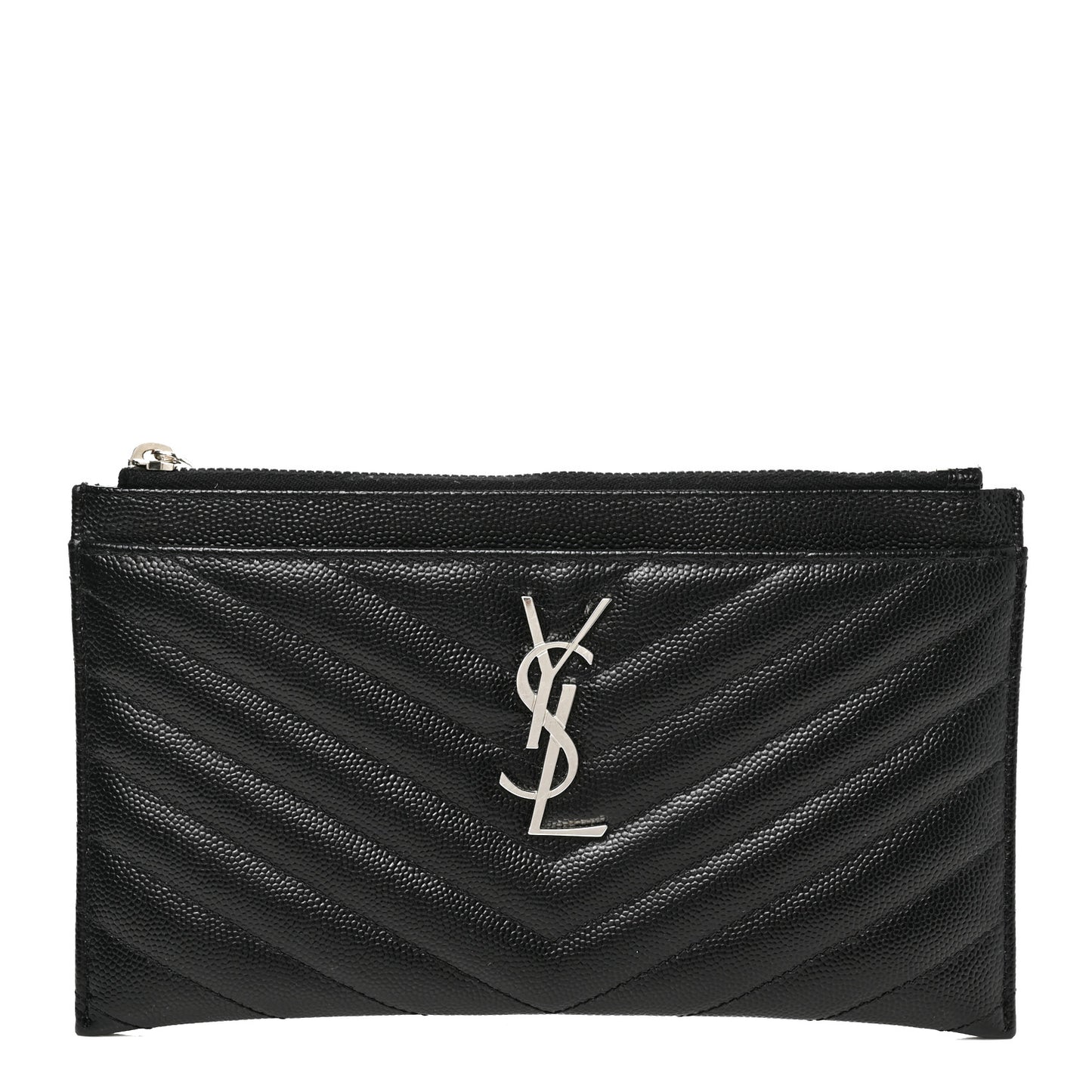 Grain De Poudre Chevron Monogram Bill Pouch Black