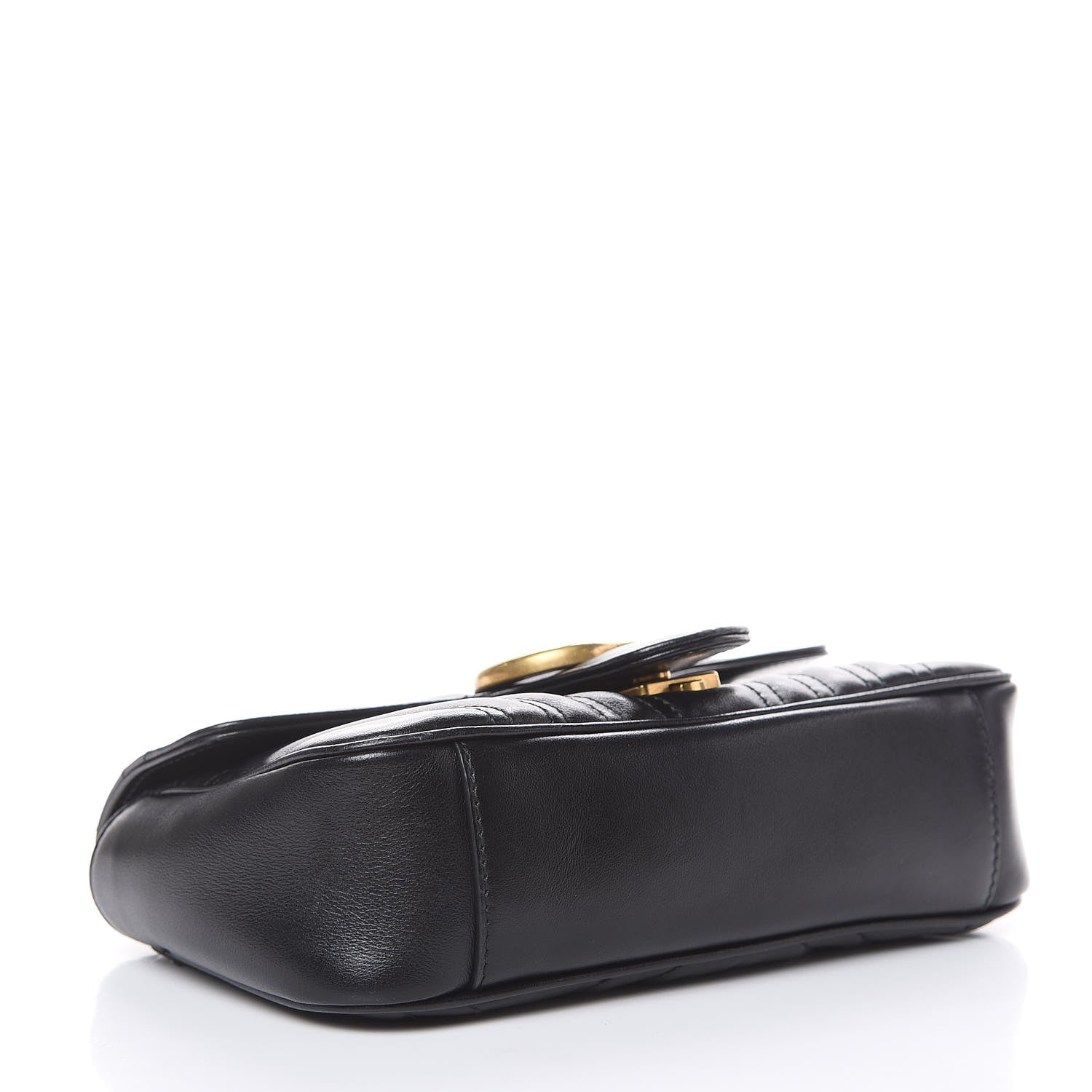 Gucci Calfskin Matelasse Mini GG Marmont Shoulder Bag Black 4 of 11
