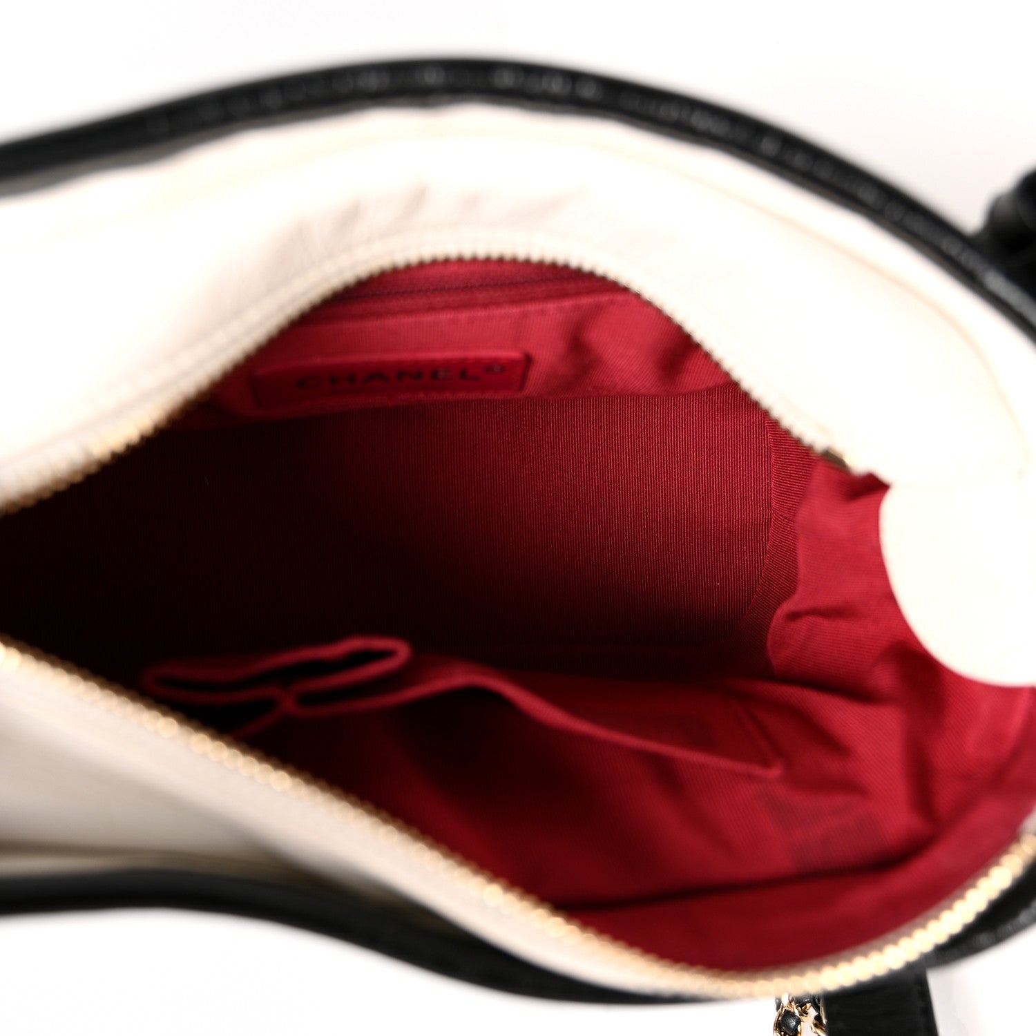 Chanel Aged Calfskin Quilted Small Gabrielle Hobo Black White 5 of 10