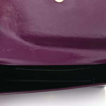 Saint Laurent Textured Patent Calfskin Large Belle De Jour Clutch Berry 4 of 4