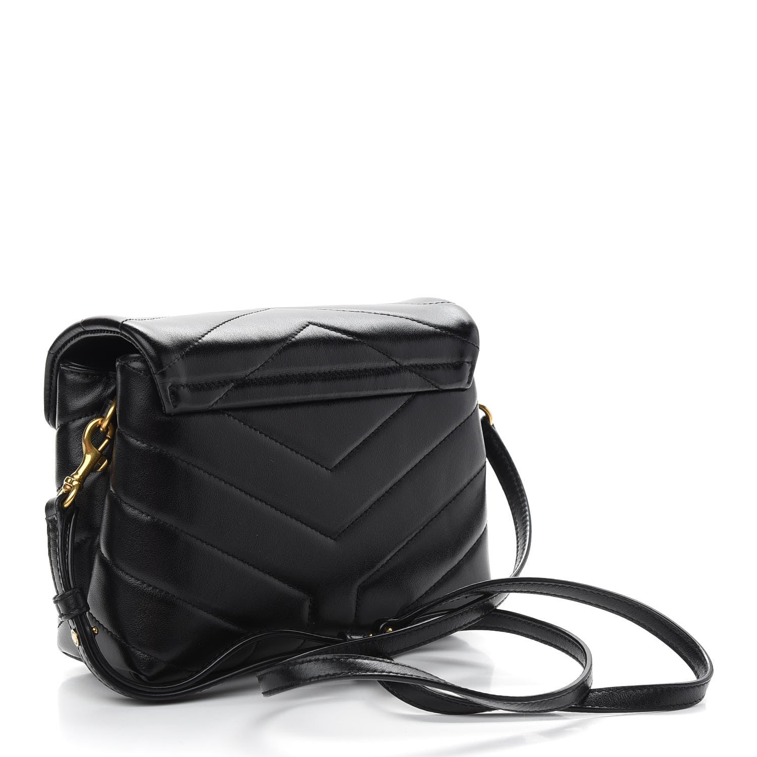 Saint Laurent Calfskin Y Quilted Monogram Toy Loulou Crossbody Bag Black 3 of 8