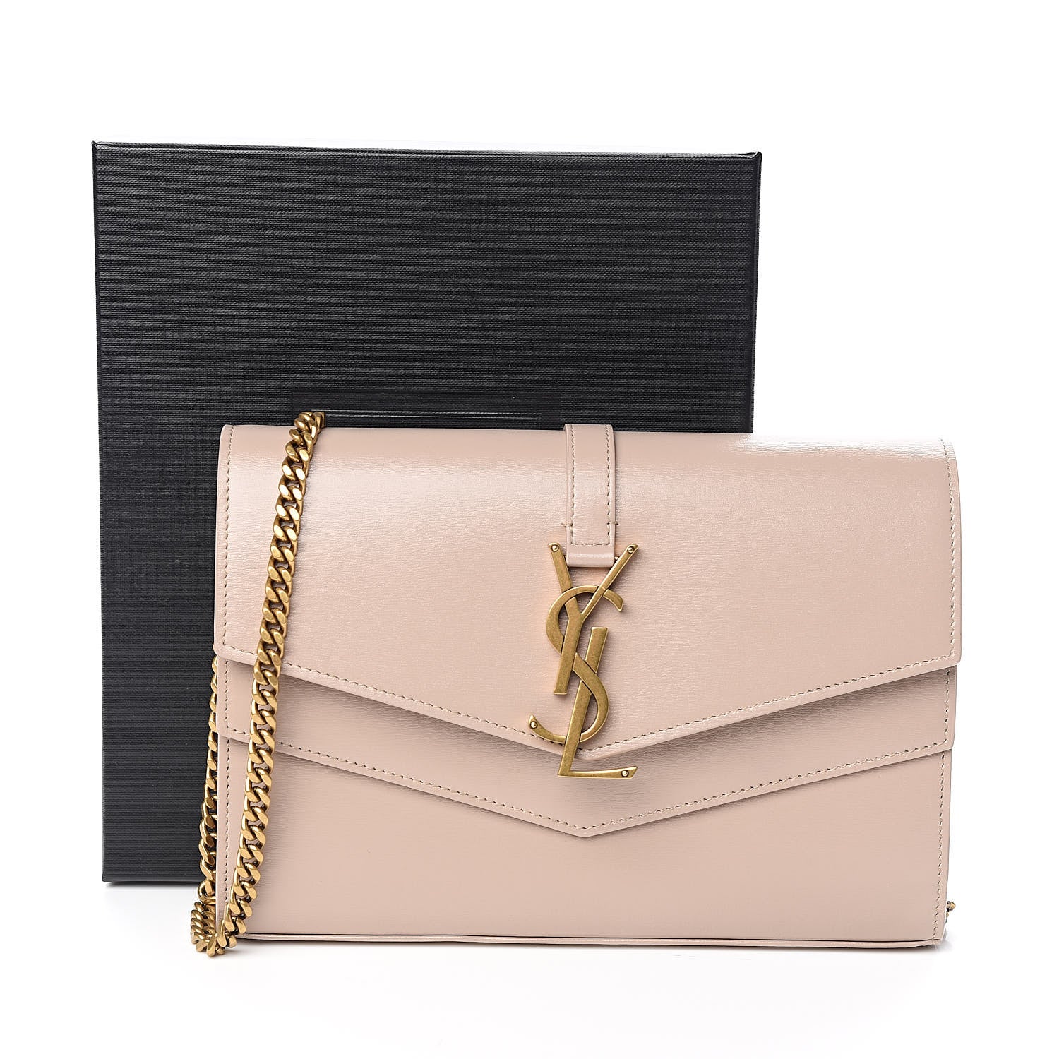 Saint Laurent Smooth Calfskin Monogram Sulpice Chain Wallet Light Natural 10 of 10