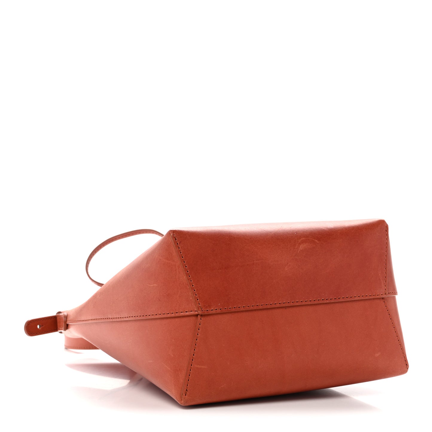 Vegetable Tanned Calfskin Mini Bucket Bag Brandy
