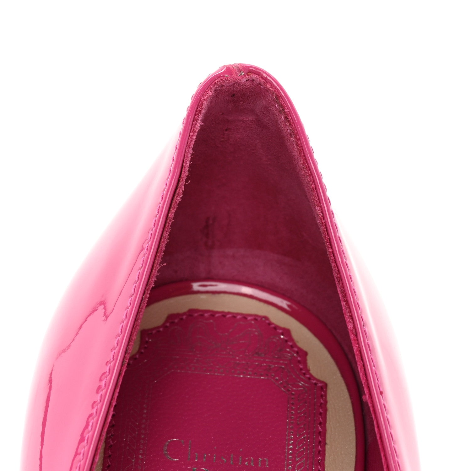 Christian Dior Patent Cherie Pointy Toe 100mm Pumps 36 Fuchsia 11 of 12
