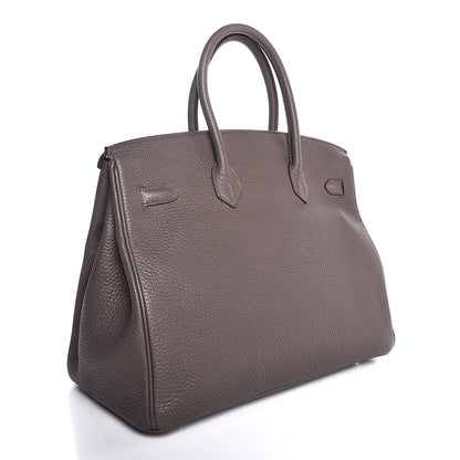 Hermes Togo Horeshoe Birkin 35 Etain Gris Perle 3 of 37