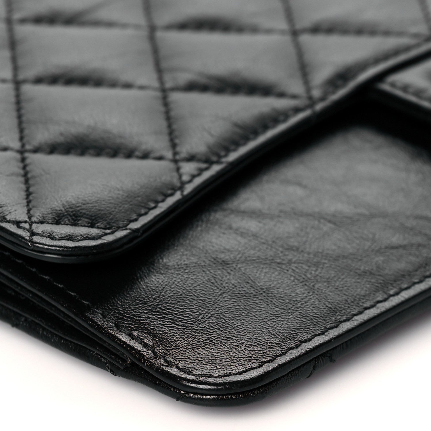 Chanel Aged Calfskin Quilted 2.55 Reissue Pouch With Chain Handle Black 9 of 11