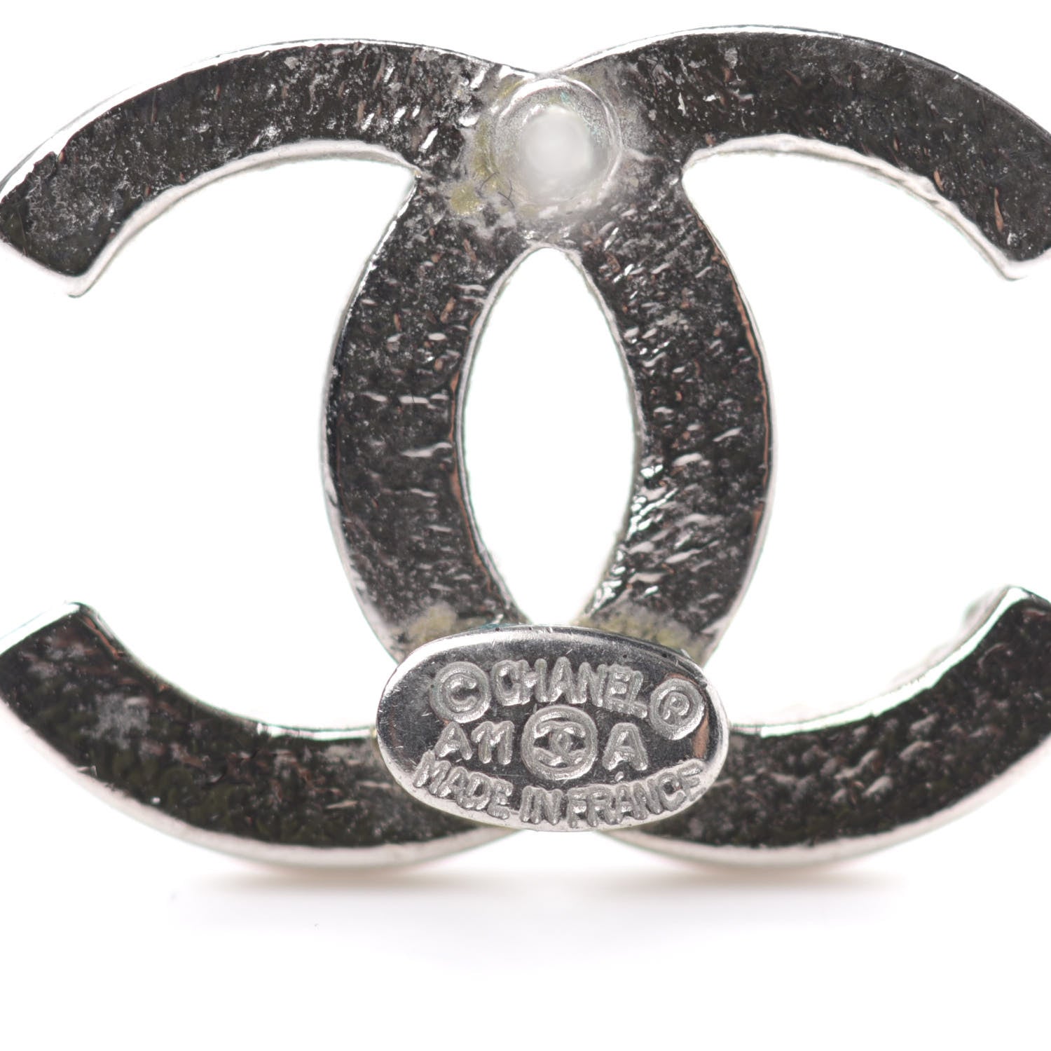 Chanel Crystal CC Earrings Silver 4 of 4