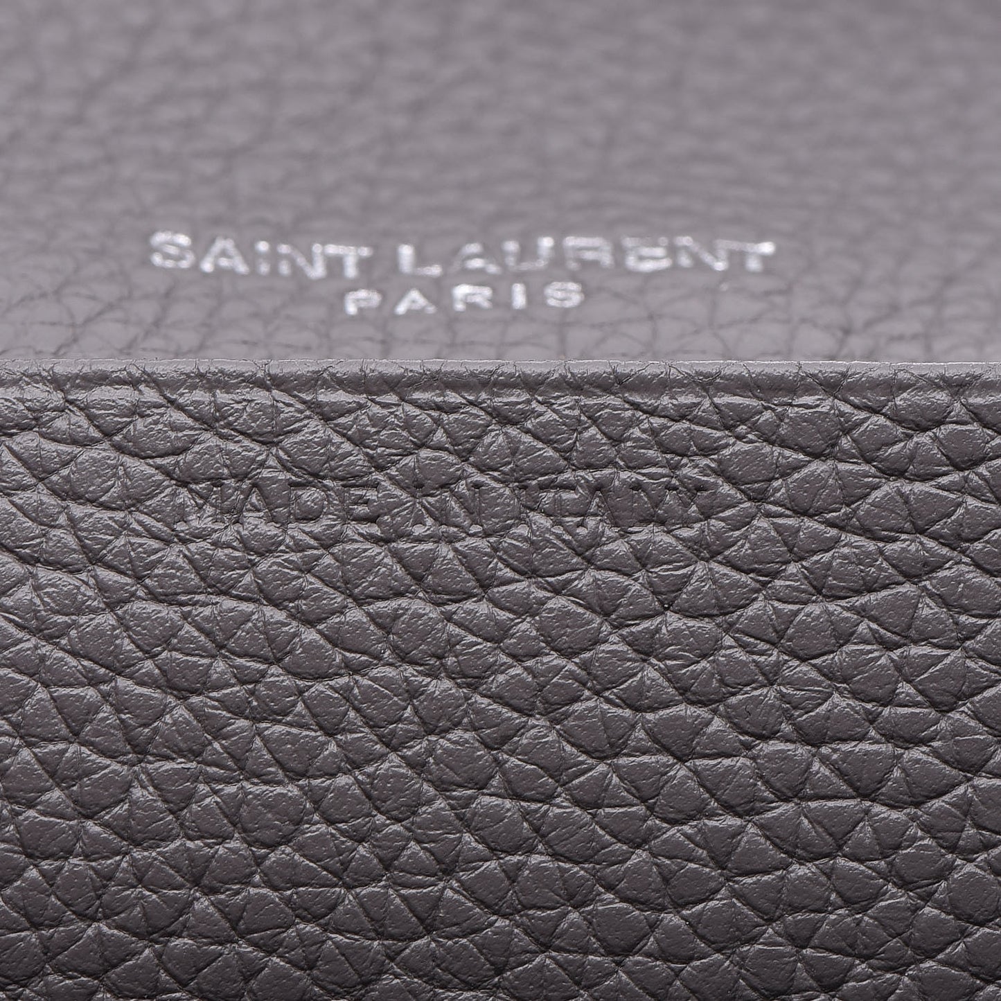 Grained Calfskin Sac De Jour Souple Thin Wallet Fog