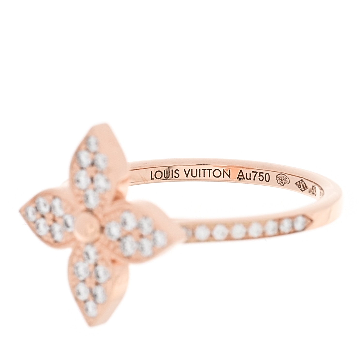 Louis Vuitton 18K Pink Gold Diamond Star Blossom Ring 53 6.5 4 of 6