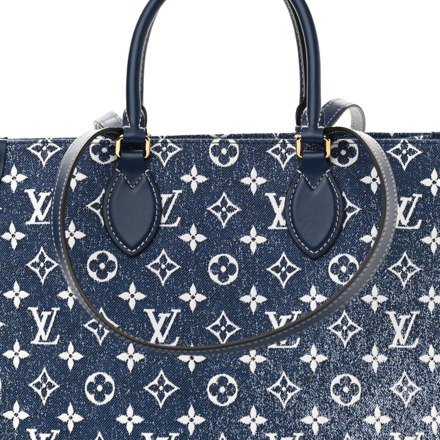 Louis Vuitton Monogram Jacquard Denim Onthego MM Bleu 7 of 9