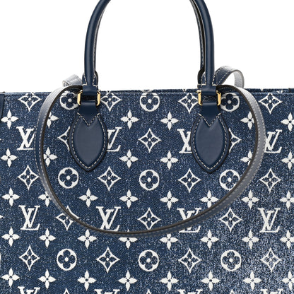 Louis Vuitton Monogram Jacquard Denim Onthego MM Bleu 7 of 9