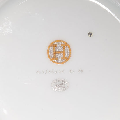 Hermes Porcelain Mosaique Au 24 Gold Breakfast Cup and Saucer 4 of 6