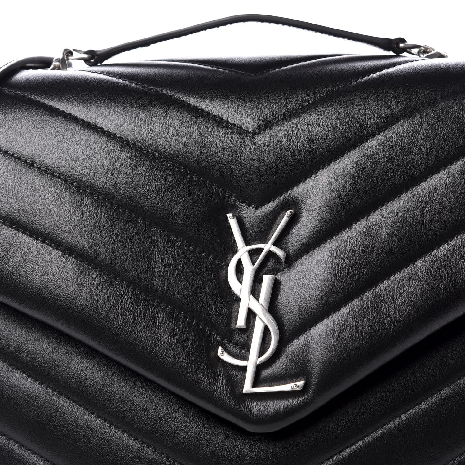 Saint Laurent Calfskin Y Quilted Monogram Medium Loulou Chain Satchel Black 11 of 11