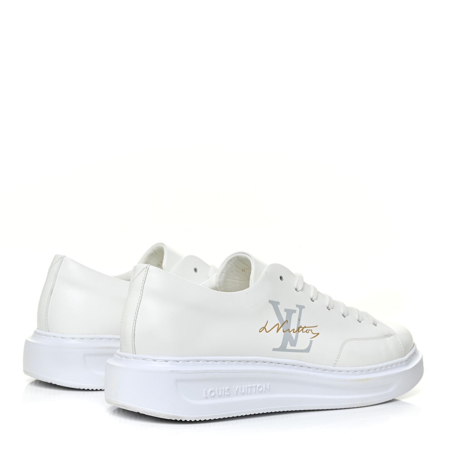 Calfskin Mens LV Beverly Hills Sneakers 9.5 White