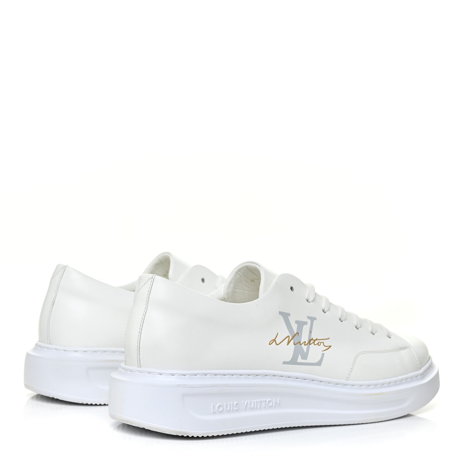 Louis Vuitton Calfskin Mens LV Beverly Hills Sneakers 9.5 White 4 of 7