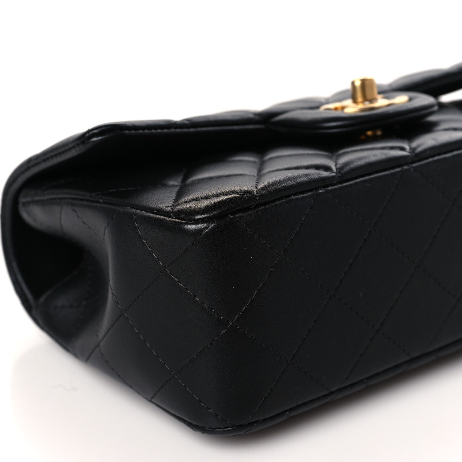 Chanel Lambskin Quilted Mini Top Handle Rectangular Flap Black 8 of 9