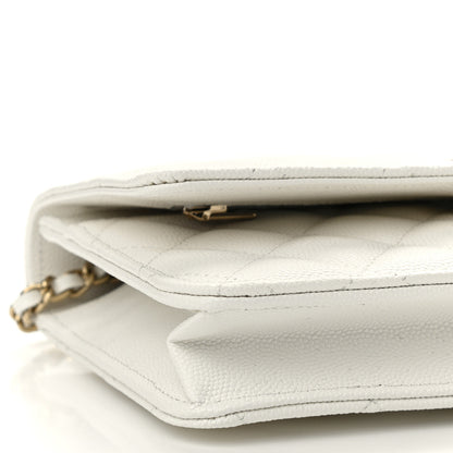Chanel Caviar Quilted Wallet On Chain WOC White 10 of 12