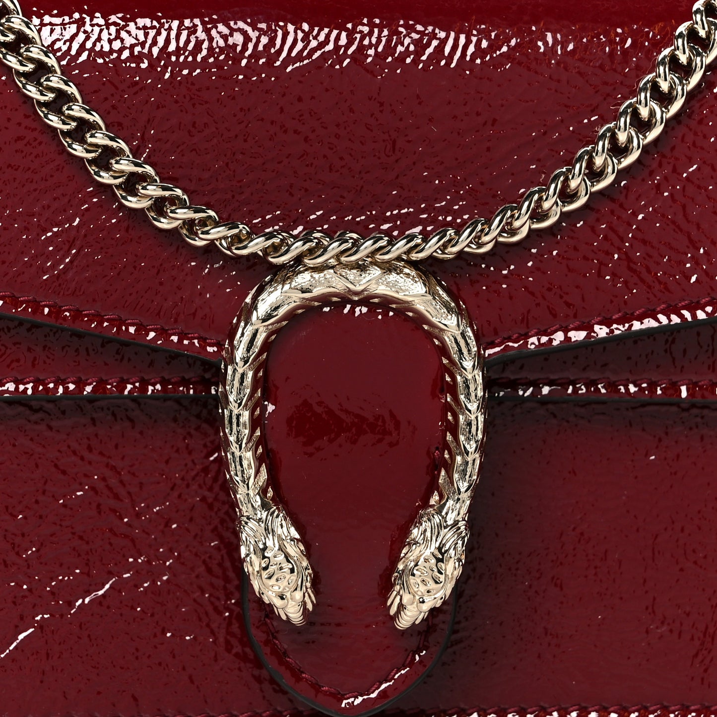 Crinkled Patent Mini Dionysus Shoulder Bag Rosso Ancora Red