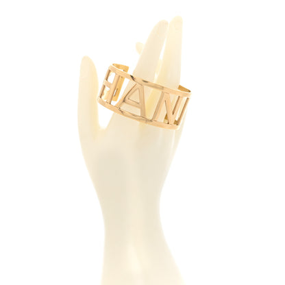 Chanel Metal Logo Cuff Gold 2 of 6