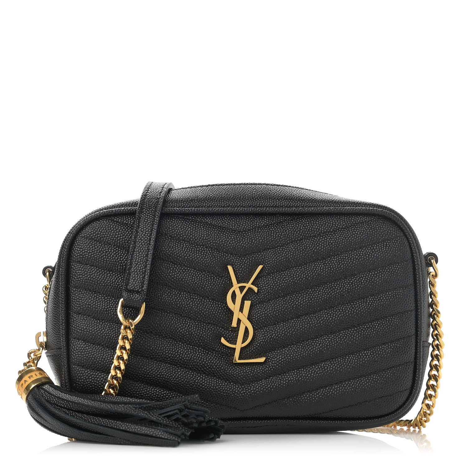 Saint Laurent Grain De Poudre Matelasse Monogram Mini Lou Camera Bag Black 1 of 11