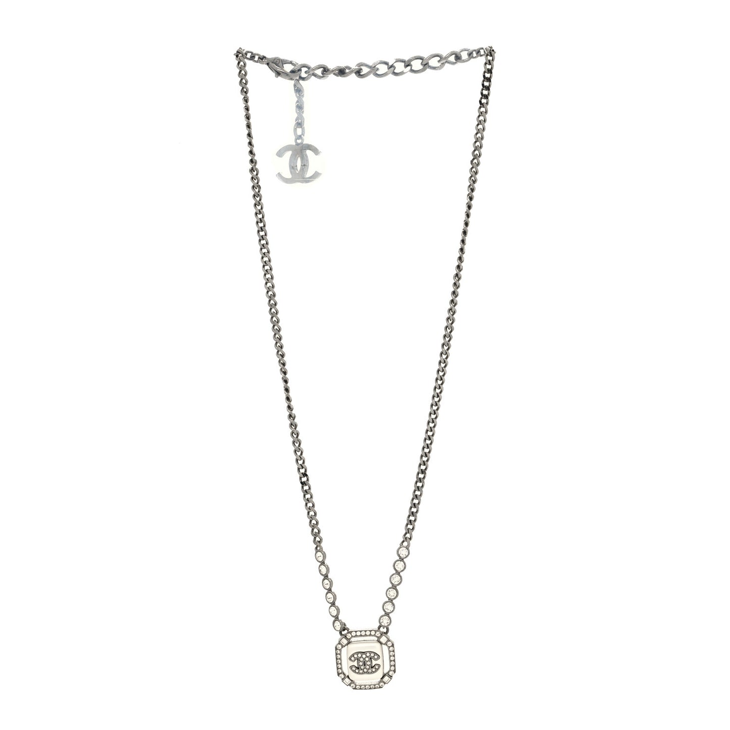 Ruthenium Crystal Pearl CC Necklace