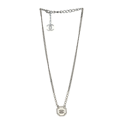 Chanel Ruthenium Crystal Pearl CC Necklace 2 of 5