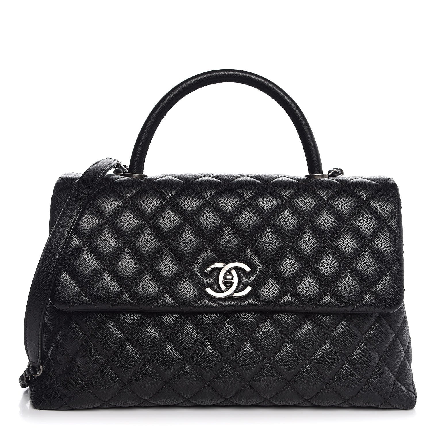 Chanel Caviar Quilted Medium Coco Handle Flap Black 1 of 7