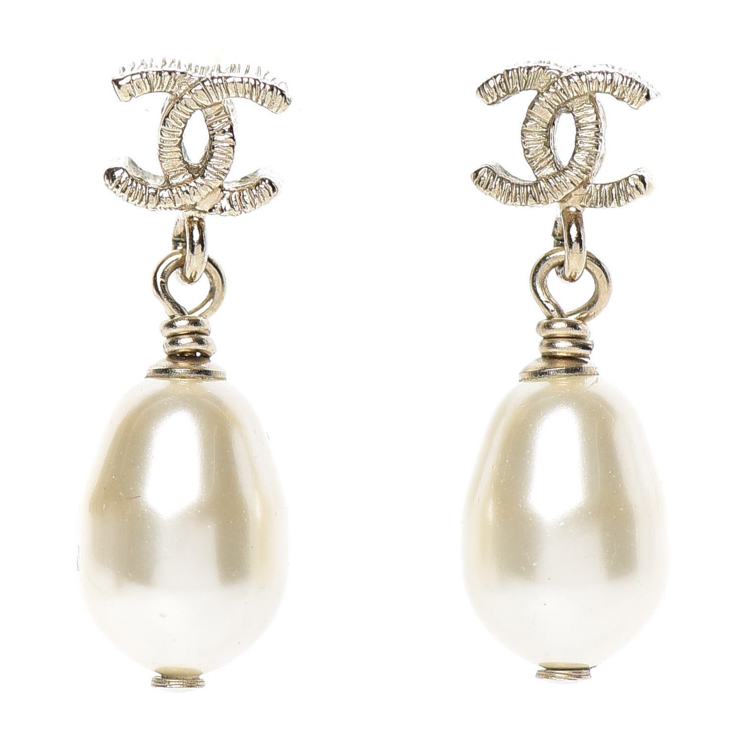 Pearl CC Drop Earrings Gold