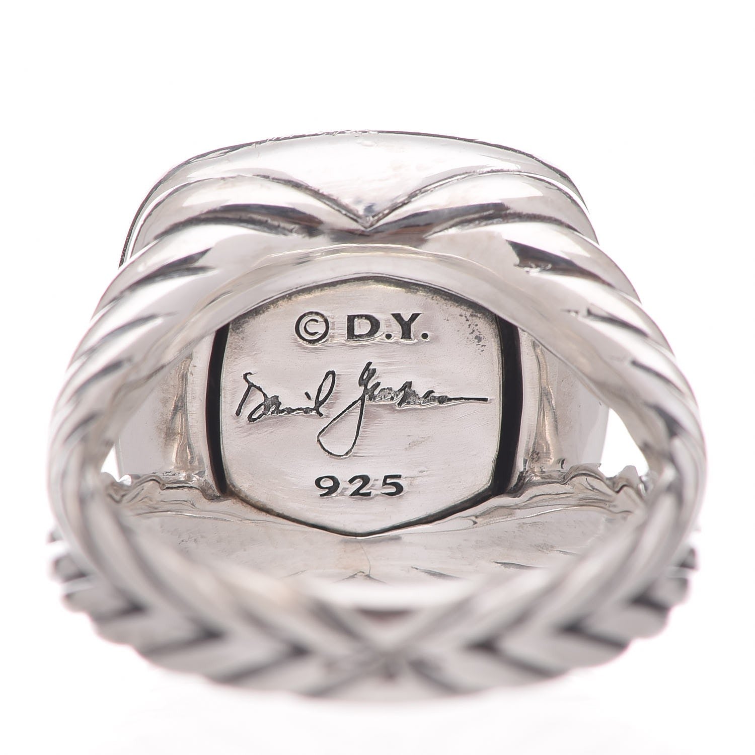 David Yurman Sterling Silver Diamond Black Onyx 11mm Albion Ring 48 4.5 5 of 6