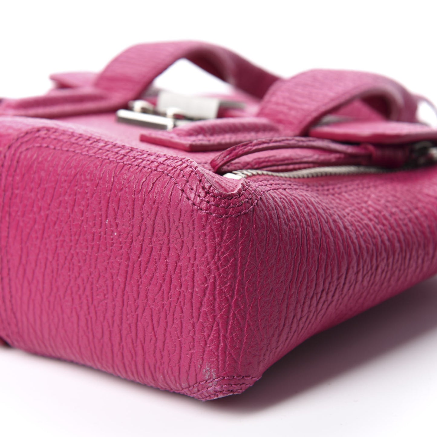 3.1 Textured Calfskin Mini Pashli Satchel Magenta