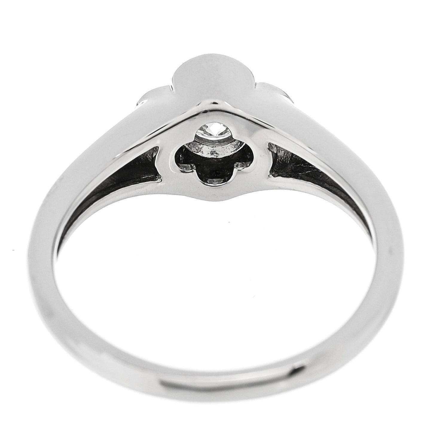 Platinum Diamond .30ct Floral Signet Ring 53 6.25