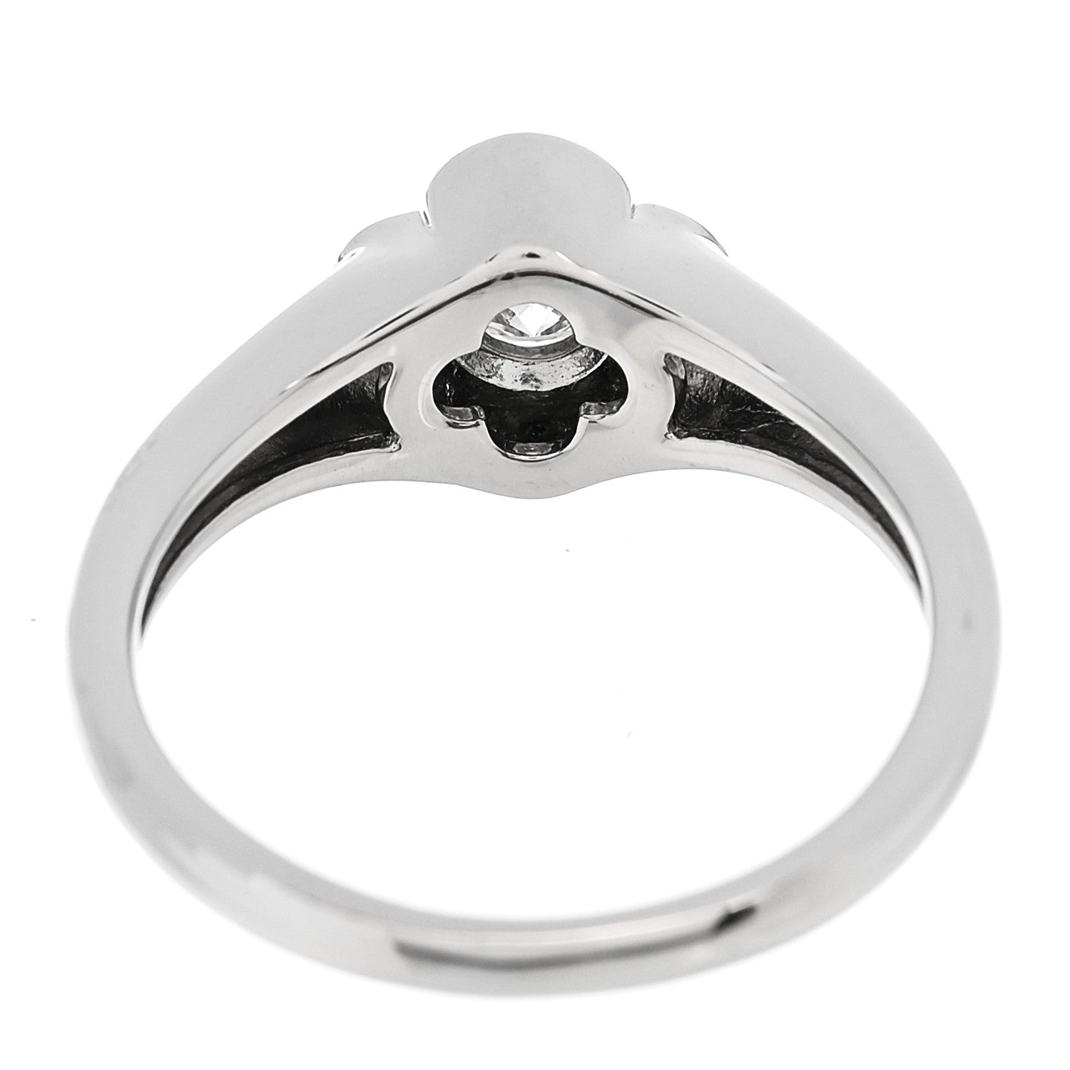Parker & West by FASHIONPHILE Platinum Diamond .30ct Floral Signet Ring 53 6.25 5 of 9