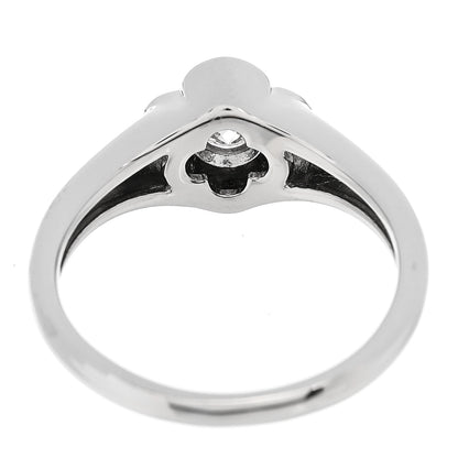 Parker & West by FASHIONPHILE Platinum Diamond .30ct Floral Signet Ring 53 6.25 5 of 9