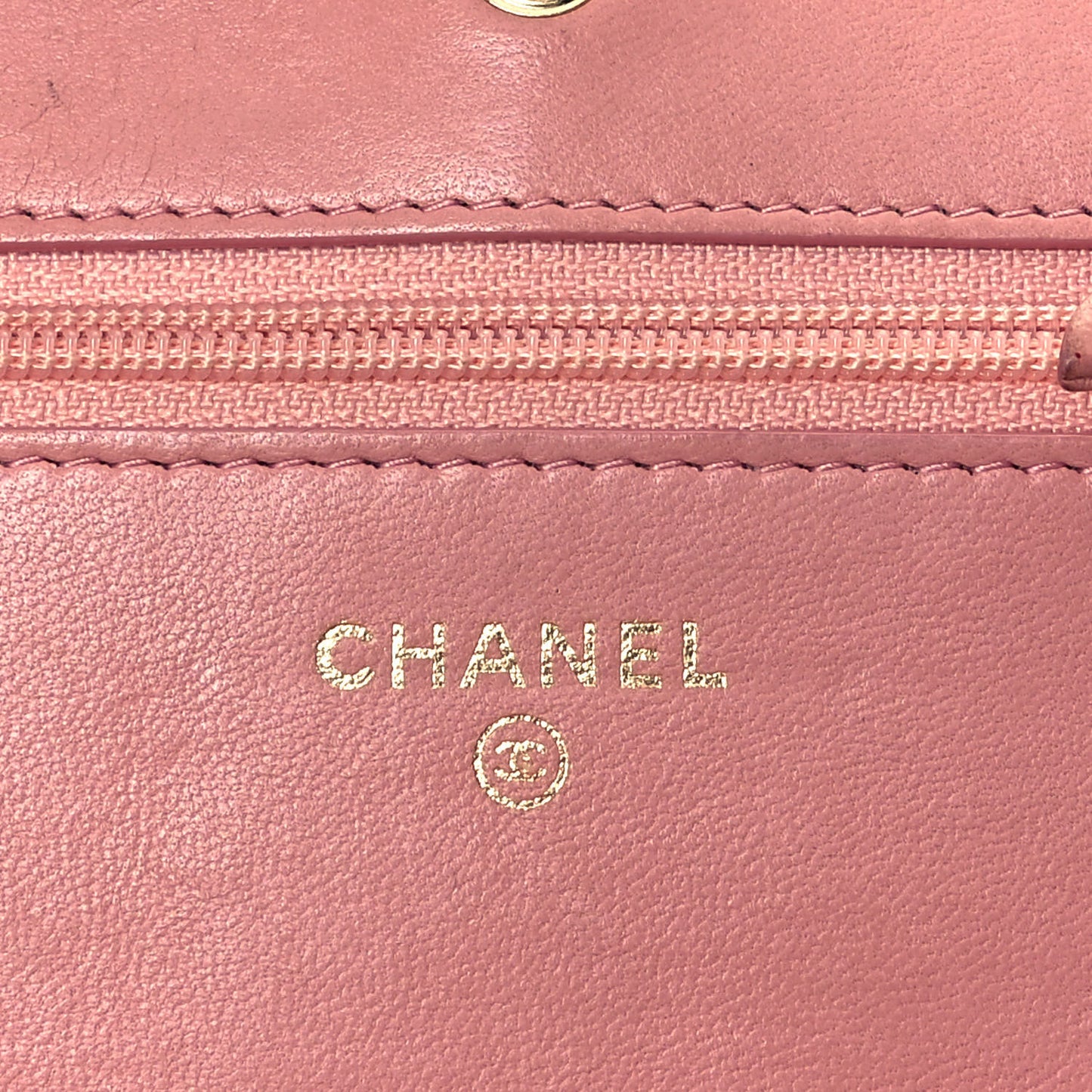Lambskin Quilted Wallet On Chain WOC Pink