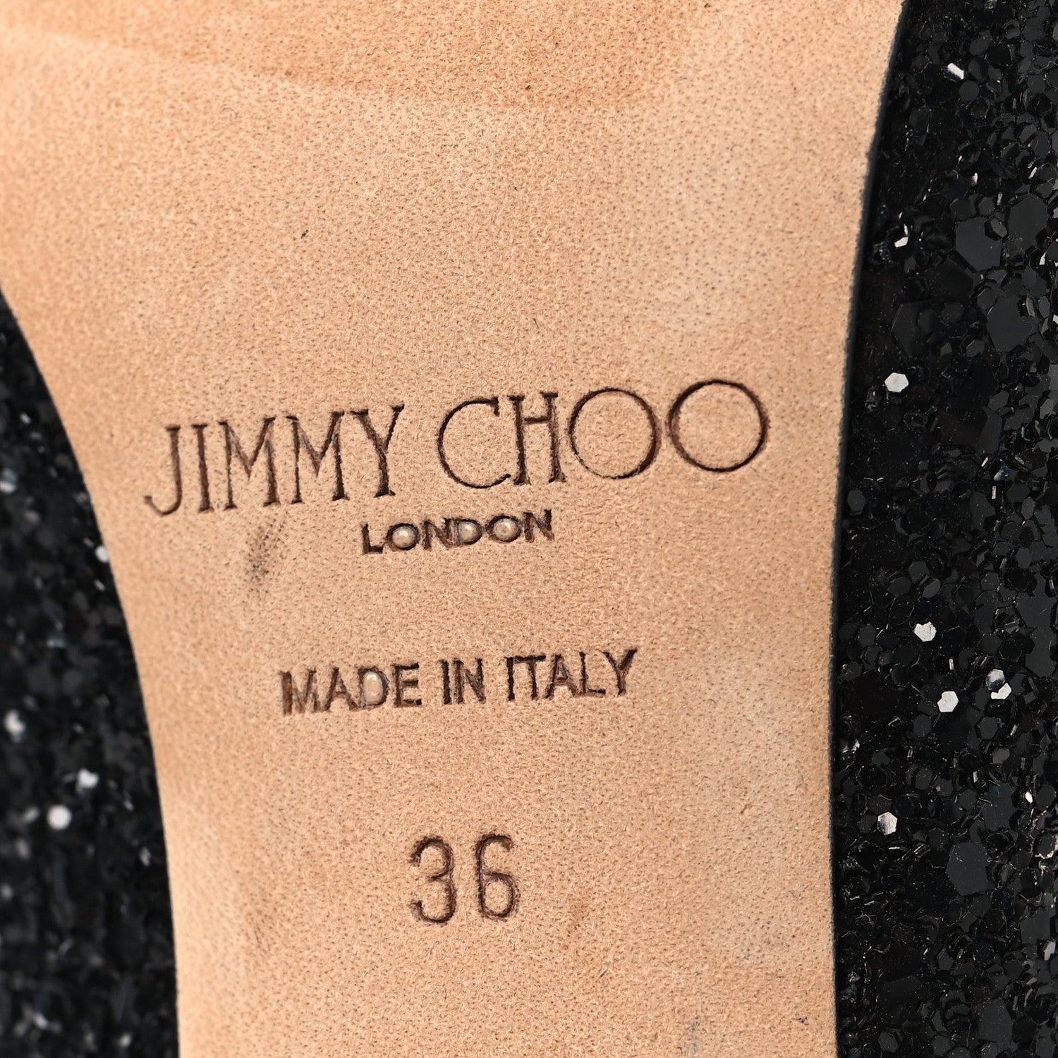 Jimmy Choo Coarse Glitter Pointy Toe Romy Pumps 36 Black 7 of 8