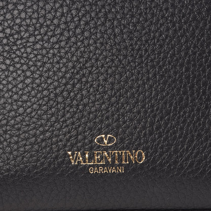 Valentino Garavani Pebbled Calfskin Medium Rockstud Flip Lock Crossbody Bag Black 7 of 9