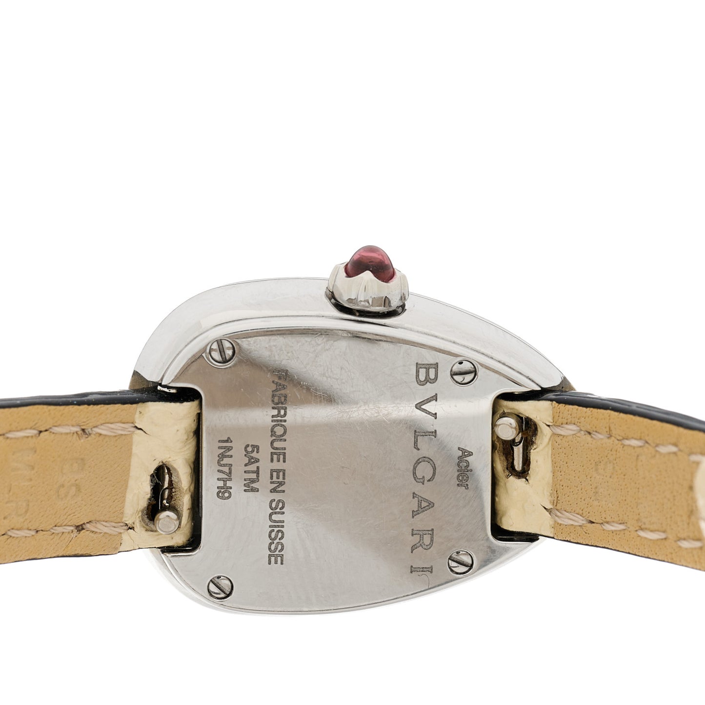 Stainless Steel Lizard Diamond Bezel Mother of Pearl 27mm Serpenti Double Wrap Quartz Watch