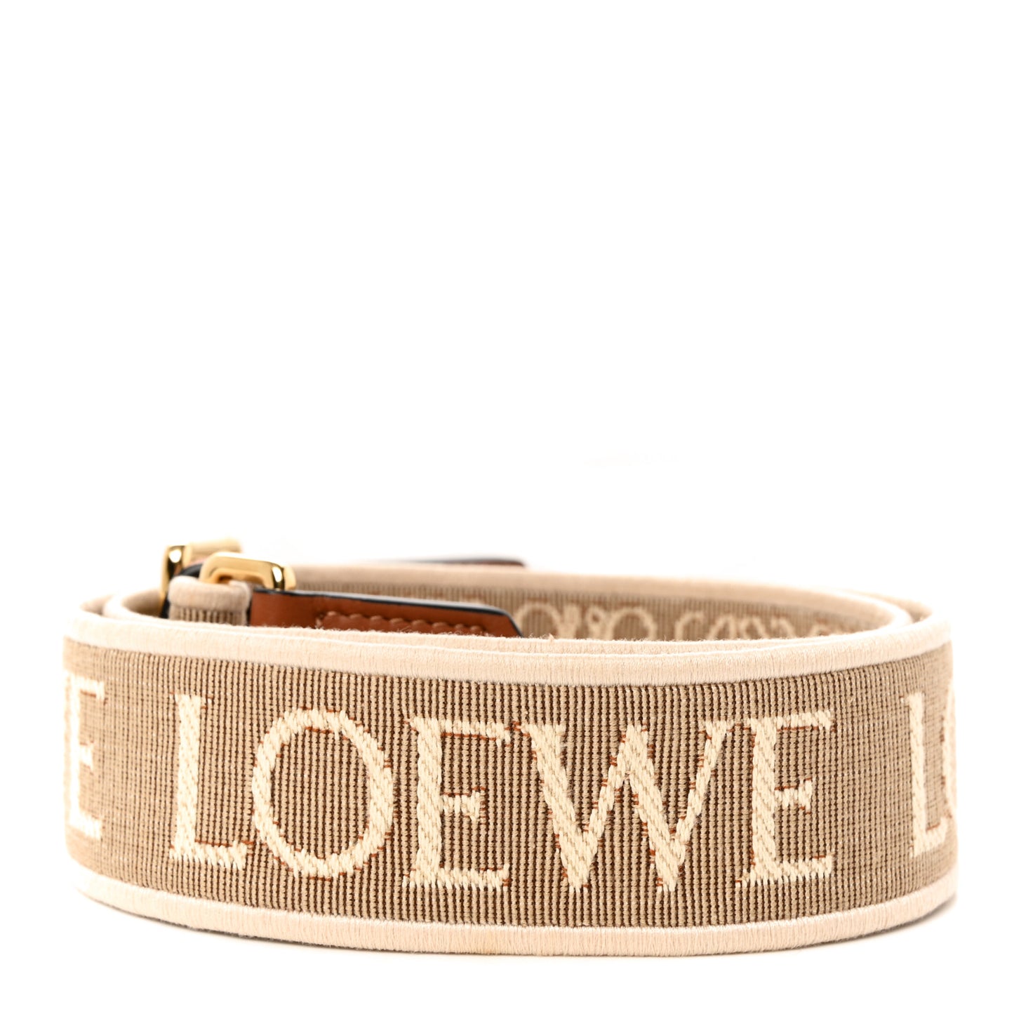 Calfskin Jacquard Anagram Strap Natural Tan