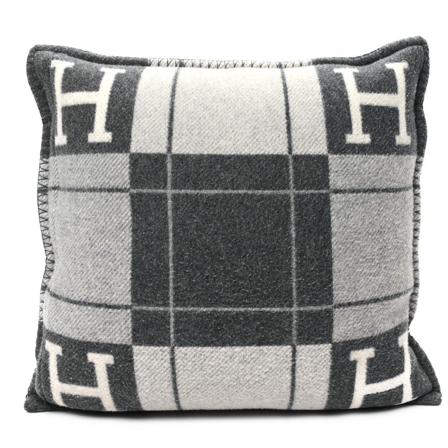 Hermes Wool Cashmere Avalon III Pillow PM Ecru Gris Clair 2 of 3