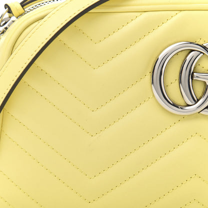 Gucci Calfskin Matelasse Small GG Marmont Chain Shoulder Bag Banana 12 of 13