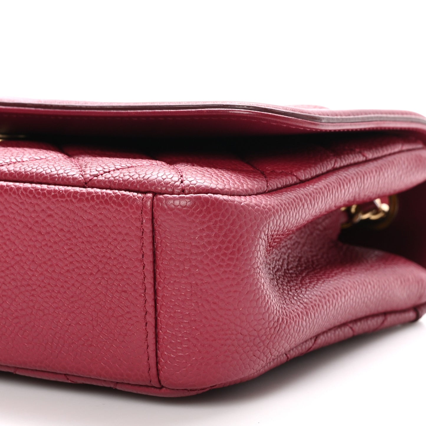 Caviar Quilted Small CC Filigree Flap Burgundy