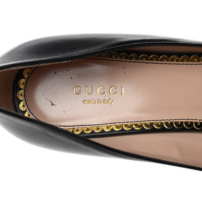 Gucci Nappa Queen Margaret Mid Heel Pumps 41 Black 8 of 16