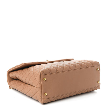 Chanel Caviar Lizard Quilted Large Coco Handle Flap Beige 4 of 10