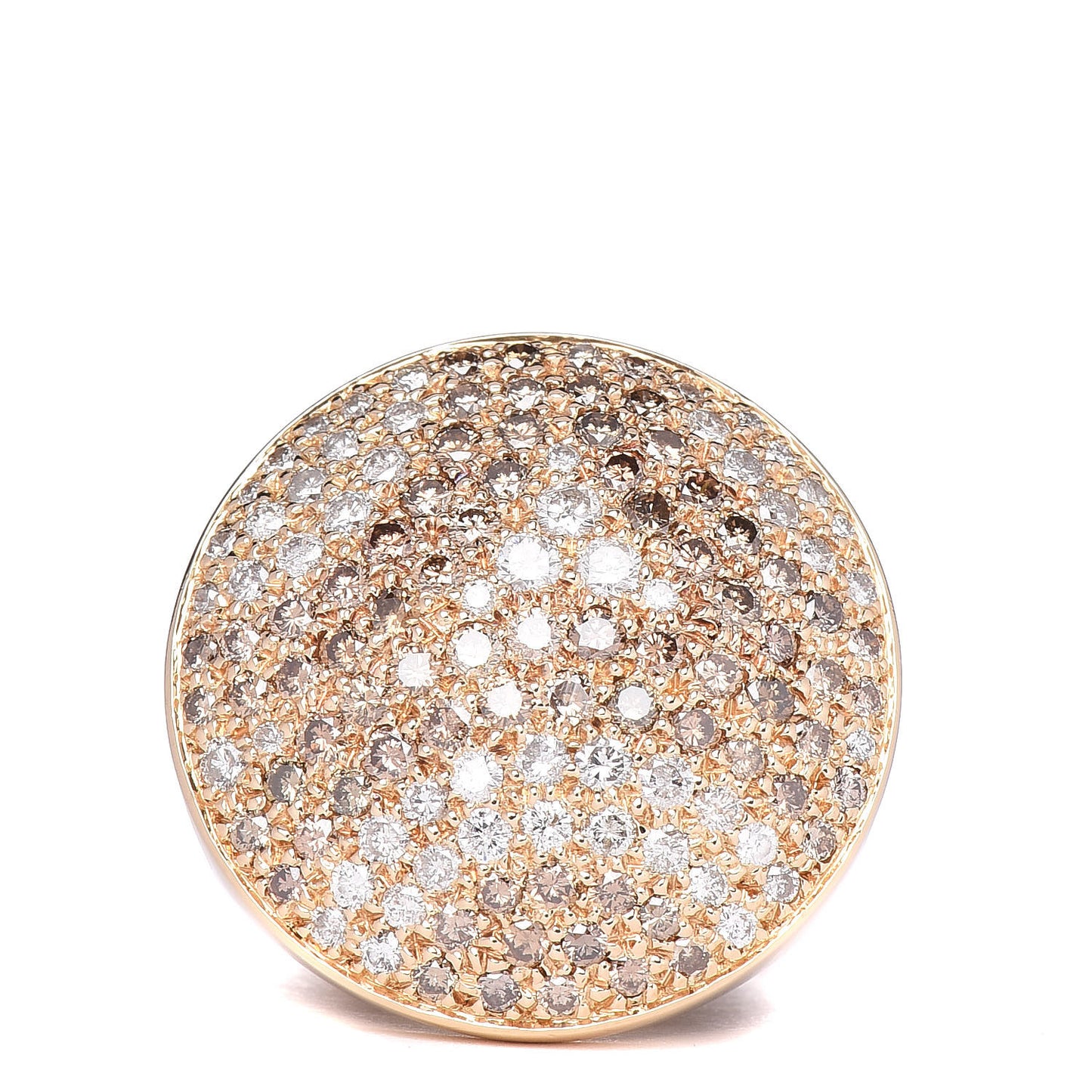 18K Yellow Gold Diamond Brown Diamond Jeton Sauvage Ring 53 6.25