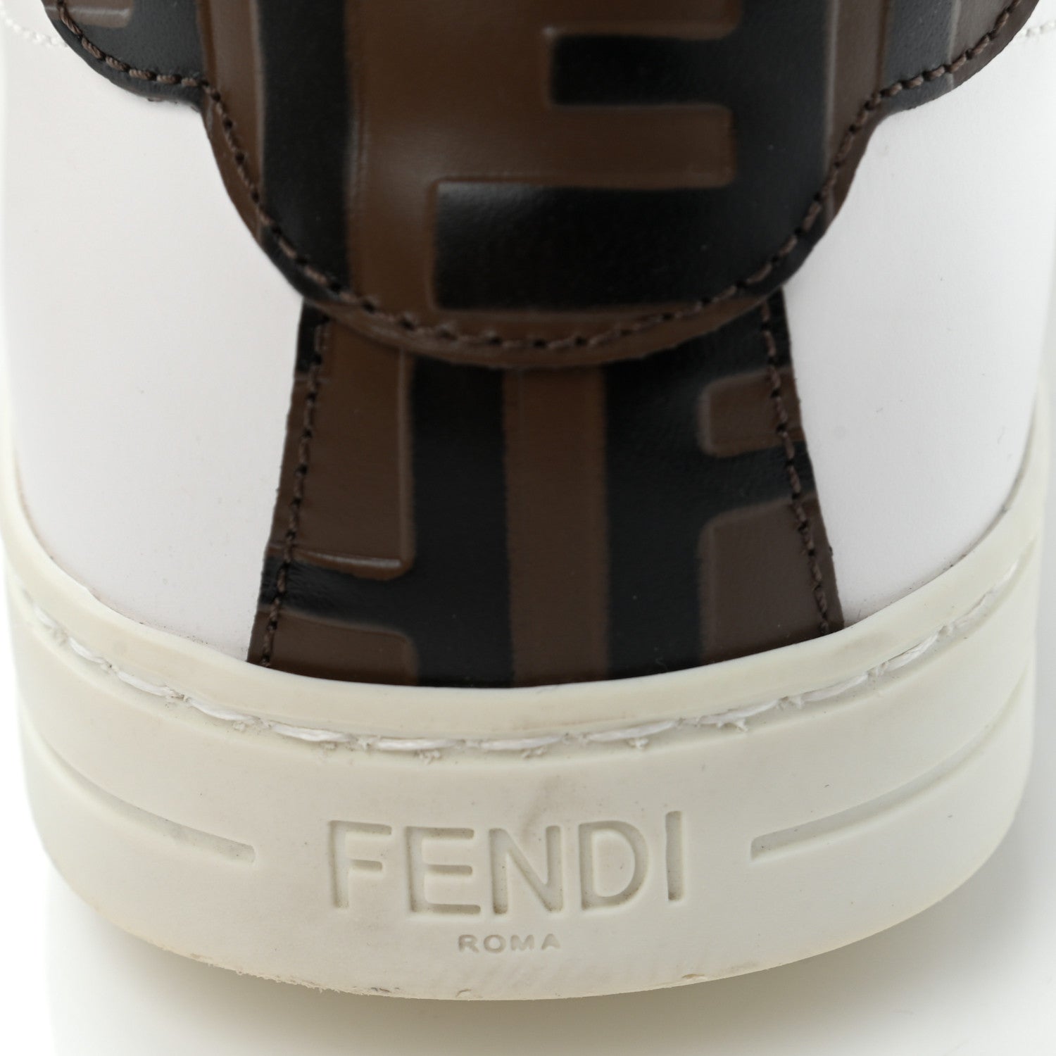 Fendi Vitello FF Embossed Womens Slip On Sneakers 35.5 Ultra White Maya Black 13 of 14