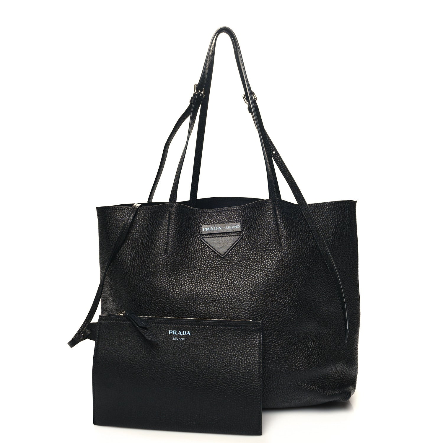 Prada Vitello Daino Small Concept Shopper Tote Black Astrale 1 of 12
