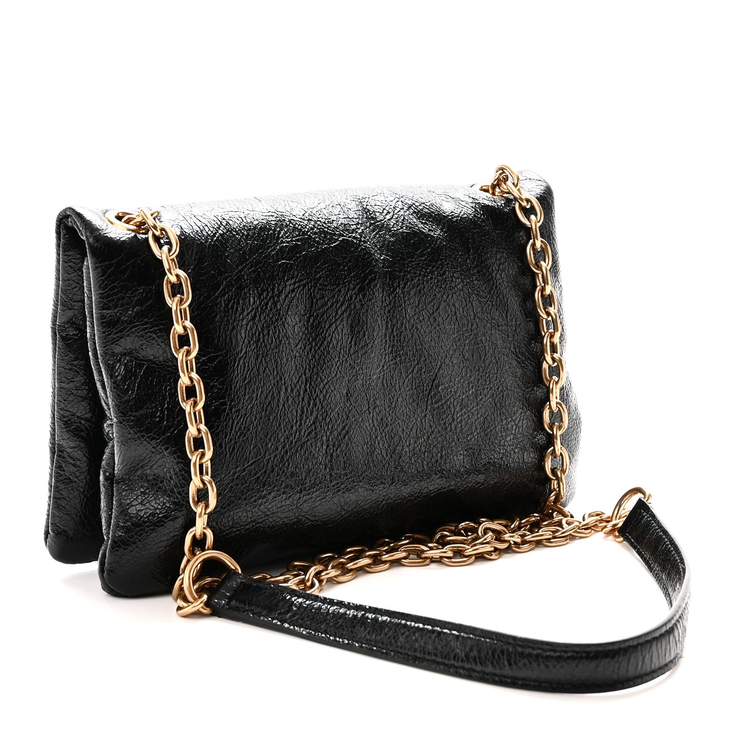 Arena Calfskin Medium Monaco Chain Shoulder Bag Black